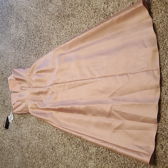 SALE Alfred Sung Size 10 Strapless Satin A-Line Gown Dress Cocktail Pocket Pink - Picture 9 of 13